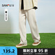 三福2025夏季男士棉布直筒休閑褲 時尚長褲寬松褲子500858 杏色 28