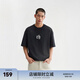 CHINISM  CH赤塵美式?jīng)龈兴俑啥绦鋞恤男士夏季潮流寬松休閑五分袖上衣 黑色 L