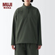 無印良品（MUJI）Labo 男女通用 里起毛 套頭衫 加絨衛(wèi)衣外套秋冬款 BF1A5A3A 卡其綠 M(170/88A)