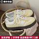 回力四季蝴蝶結板鞋女款2025新款百搭小白鞋配裙子女鞋休閑鞋韓系德訓鞋子 淺黃色（升級專(zhuān)柜品質(zhì)） 38