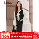 百圖betu女裝2025春季新款連衣裙小香風(fēng)蝴蝶結系帶假兩件裙子2501T71 黑色 M