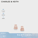 CHARLES&KEITH圈定系列多層金屬時尚耳環(huán)女士CK5-42120294 Rose Gold玫瑰金色