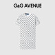 G&G AVENUE 1992法國G&G AVENUE輕奢潮牌老花滿(mǎn)印字母圓領(lǐng)連衣裙夏季女款休閑裙子 白色/White M 120-140斤
