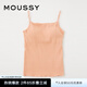 moussy 女裝新款U型領(lǐng)帶胸墊修身針織吊帶衫女010GSS80-0400 131淺橙色 均碼
