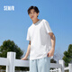 Semir森馬【涼感抗菌】短袖T恤男夏季情侶裝純色打底衫圓領(lǐng)上衣 漂白10007 L