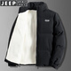 JEEP SPIRIT吉普棉衣男棉服外套加厚冬季棉襖子男士新款戶外防寒保暖男裝 黑色 2XL （130斤-140斤）