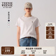 Teenie Weenie小熊短袖T恤女2025年春夏新款基礎(chǔ)時(shí)尚易搭刺繡圓領(lǐng)T恤上衣女 象牙白 M 165