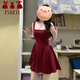萬欣兒2025新款小個(gè)子法式紅色吊帶連衣裙子夏季女裝御姐風(fēng)性感收腰短裙 紅色短裙 M 45/55kg