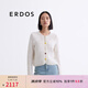 ERDOS 25春夏圓領(lǐng)小香針織開衫立體撞色花朵紐扣女上衣羊絨衫 白 L 170/88A