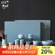 悟茗堂汝窯功夫茶具套裝茶壺蓋碗天青色手工汝瓷高檔禮盒裝