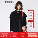 PORTS寶姿 新品女裝簡(jiǎn)約荷葉邊棒球領(lǐng)大衣SA9C016GZW010 黑色 XS (2)