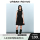 UR2025春季新款女摩登氣質(zhì)褶皺收腰顯瘦無袖連衣裙UYY750030 黑色 M