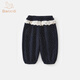 班喜迪女童褲子春裝2026新款洋氣寶寶休閑褲嬰兒束腳褲童裝兒童衛褲春秋 黑色 80