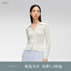OVV2024春夏新款女裝絲棉混紡經(jīng)典舒適柔軟長(cháng)袖針織開(kāi)衫外套 淺藍（凈色）12 XL