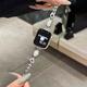 炫戴細閃鎏金丨適用iWatch s10表帶金屬apple watch s9腕帶女士高級感s6夏天蘋(píng)果手表s7智能運動(dòng)配件 銀色鎏金白 38/40/41/42表盤(pán)4~11代/se