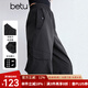 百圖betu女裝2025夏季新款休閑褲山系戶外工裝褲透氣面料褲子2504D05 黑色 M
