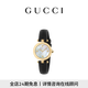 GUCCI古馳Diamantissima系列皮革表帶手表腕表,27毫米[七夕禮物] 黑色 均碼
