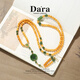戴拉（dara）蜜蠟項鏈女款老蜜蠟牡丹花碧玉項鏈送媽媽女友實(shí)用七夕情人節禮物