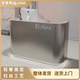 服裝店不銹鋼吧臺店鋪小型收銀臺簡約公司理發(fā)美容院前臺網紅潮店 雙臺面圓弧拉絲銀色 80x50x100cm