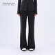 哥弟（GIRDEAR）女裝褲子早秋新款氣質(zhì)百搭休閑純色慵懶微喇褲顯瘦長(cháng)褲110024 暗夜黑 經(jīng)典黑 M (3碼)