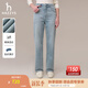 哈吉斯（HAZZYS）女裝 秋季女士【PHIZ系列】時尚復古直筒牛仔褲女 淺藍色LL 36 (155/68A 36)