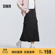 森馬（Semir）[商場(chǎng)同款]半身裙女純色直筒裙簡(jiǎn)約2025春開(kāi)叉工裝裙101125120001