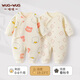 wua·wua嬰兒衣服春秋連體衣初生寶寶睡衣秋冬保暖夾棉新生兒衣服偏襟護肚 baby熊+餅干熊 66cm （適合3-6月 體重10-15斤）