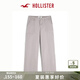 HOLLISTER24春秋款baggy風(fēng)府綢舒適工裝闊腿休閑褲女裝KI356-4179 淺咖色 XS (150/64A)短版