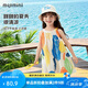 MQDMINI童裝女童裙子夏季兒童吊帶裙小孩無袖公主裙掛脖吊帶裙多彩蠟筆
