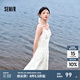 森馬連衣裙女森系吊帶裙小清新24夏浪漫文藝蕾絲碎花裙溫柔 紫白色調00371 160/84A/M