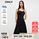 ONLY收腰氣質(zhì)休閑短裙牛仔吊帶連衣裙女|123342002 J1Z 黑色牛仔提花印花 M 165/84A