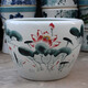 君閔景德鎮(zhèn)陶瓷魚(yú)缸養(yǎng)金魚(yú)缸碗睡蓮花盆荷花缸烏龜缸大號(hào)書(shū)畫(huà)庭院水缸 卷口紅荷花直徑40cm高度25cm