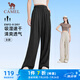 駱駝（CAMEL）速干垂感闊腿休閑女褲寬松運(yùn)動(dòng)長(zhǎng)褲 J25BA6L6074 幻影黑 M