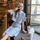 拉夏貝爾（La Chapelle）藍色假兩件工裝連衣裙女2025夏季韓系設(shè)計感小個子甜酷減齡襯衫裙 藍色  M 115斤內(nèi)