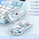虎貓（FMOUSE）藍(lán)牙鼠標(biāo)無(wú)線靜音人體工學(xué)辦公充電小手女生 適用蘋果 筆記本平板電腦mac 太空藍(lán)【兼容多系統(tǒng)|透明三模】
