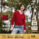 森馬（Semir）商場同款迪士尼米奇系列針織開衫女2025春新款紅色毛衣女米奇刺繡 紅色調(diào)00466 L 165/88A