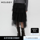 moussy 新品復(fù)古優(yōu)雅重工紗裙A型半身裙女028HAZ30-2621 020黑色 S 00001/S