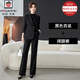 AEMAPE高級感職業(yè)西裝套裝女2025春秋休閑西服商務正裝通勤工作服外套 黑色西裝+闊腿褲 L