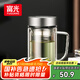 富光高硼硅玻璃杯大容量帶茶隔水杯便攜帶把辦公泡茶杯子辦公杯子