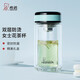 希諾玻璃杯女士雙層清新可愛(ài)花茶禮盒水杯小巧便攜簡(jiǎn)約家用泡茶杯 正品：200ML-9750翡翠藍(lán)-口袋杯