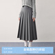 樂(lè)町學(xué)院風(fēng)壓褶長(zhǎng)裙20繡花西裝裙JK風(fēng)格雷系百褶半裙 灰色（現(xiàn)貨） L