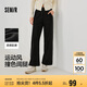 森馬（Semir）休閑褲女撞色肌理長褲運動風春季2025抽繩闊腿褲百搭109125127002