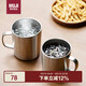 無(wú)印良品（MUJI）不銹鋼雙層馬克杯 大容量男女辦公學(xué)生水杯茶杯咖啡杯 銀色380ml
