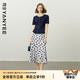 顏域2025夏季新款波點(diǎn)半身裙女法式復(fù)古A字高腰顯瘦過膝中長裙子 藍(lán)波點(diǎn) XL