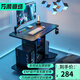 立太( LEADTEK)實木電腦桌小型家用臥室電競桌臺式可放主機移動小桌子床邊洞洞板 黑碳纖80*60【送收納兩件套】
