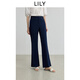 LILY2025秋新款女裝復古高腰垂感氣質(zhì)高級感小直筒西裝褲休閑褲 411藏青 S