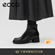 愛步（ECCO）靴子女 女鞋冬季牛皮短靴粗跟保暖女靴 雕塑222413 黑色22241301001 38 （尺碼偏小，建議拍大一碼）