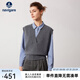 Navigare意大利小帆船V領(lǐng)針織馬甲女秋冬內(nèi)搭毛衣女休閑通勤寬松純羊毛衫 素凈灰 L