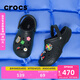卡駱馳crocs秋冬新品暖棉洞洞鞋男女秋冬款貝雅暖棉拖鞋|205969 黑/黑-060(建議買大一碼) 36 /37(220mm)
