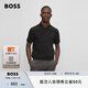 BOSS【男女同款 100%棉 珠地布】男士春夏情侶休閑短袖Polo衫 001-黑色 M